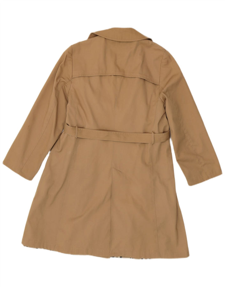vintage Femme Double Breasted Trench Coat IT 50 XL Beige Polyester