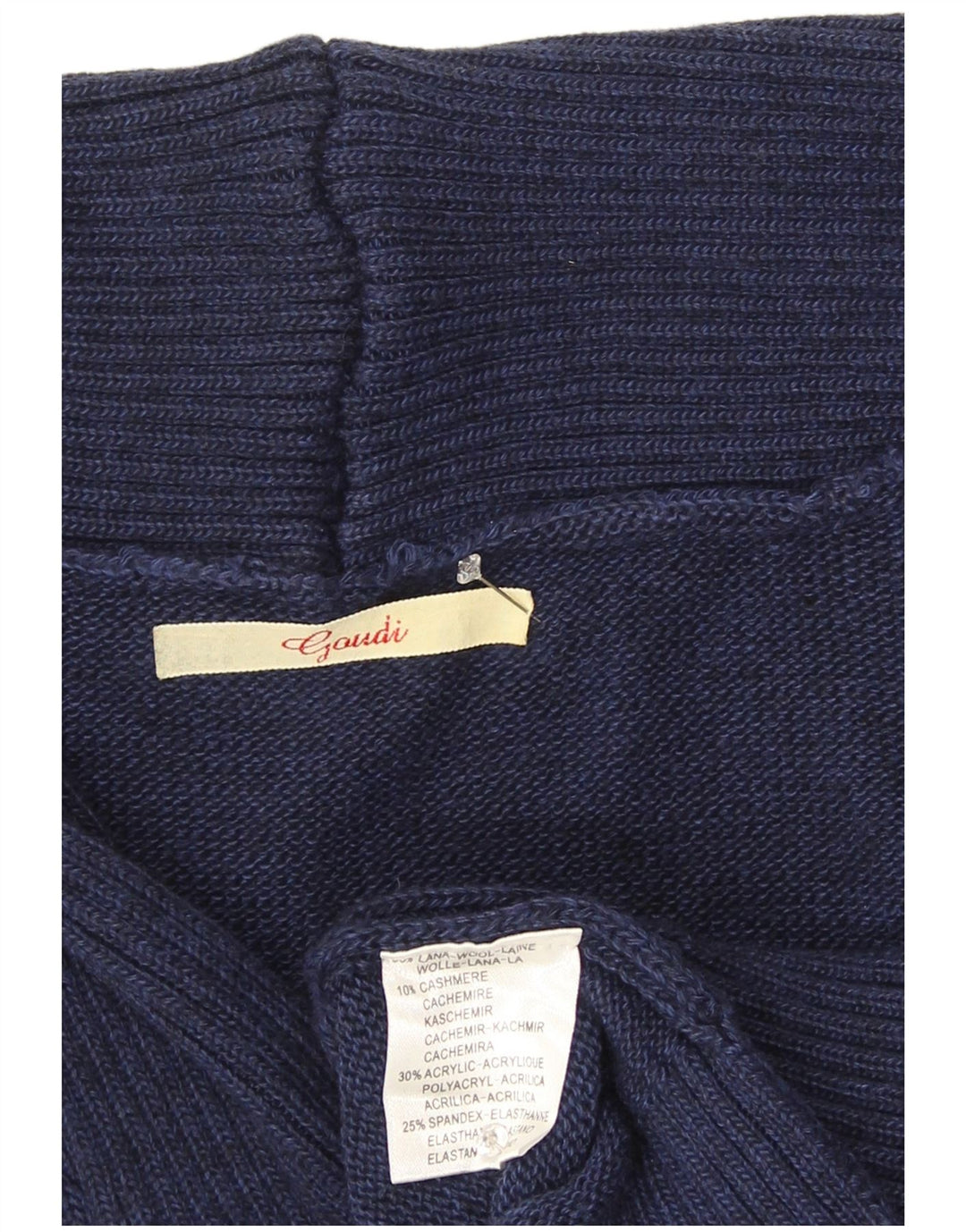 Gaudi Womens Cardigan Sweater UK 16 Grande laine bleu marine