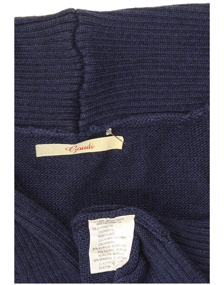Gaudi Womens Cardigan Sweater UK 16 Grande laine bleu marine