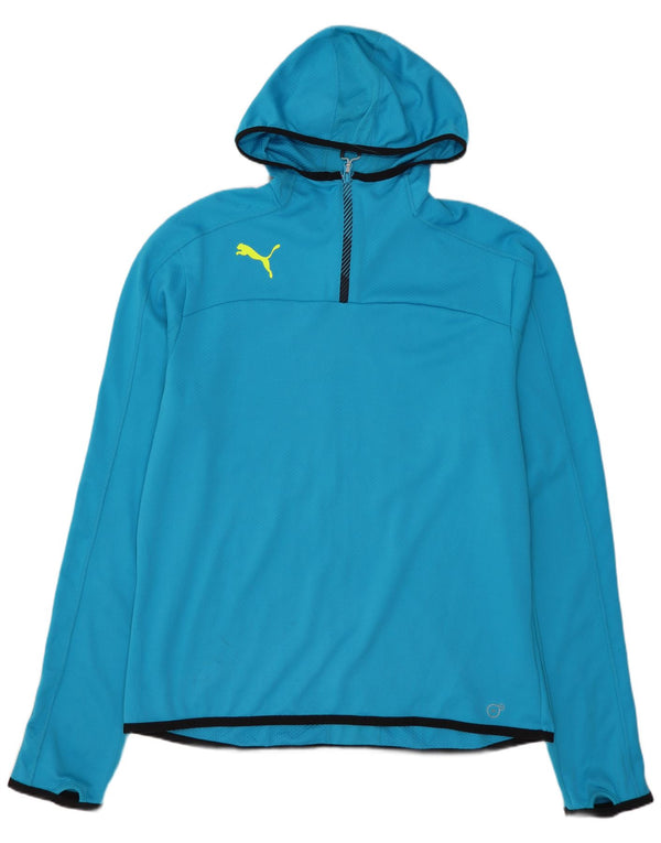 PUMA Haut de survêtement à capuche et col zippé pour homme XL Bleu Polyester