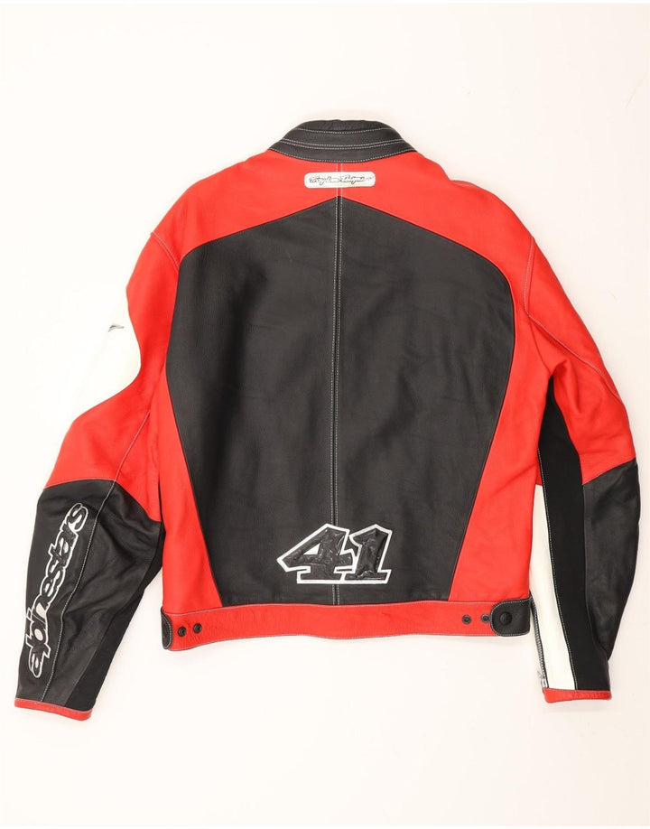 Alpinestars Veste de course graphique pour homme UK 38 Rouge moyen Colorblock Biker