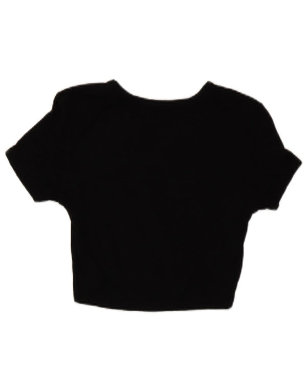 Zara T-shirt court pour femme UK 12 Noir moyen