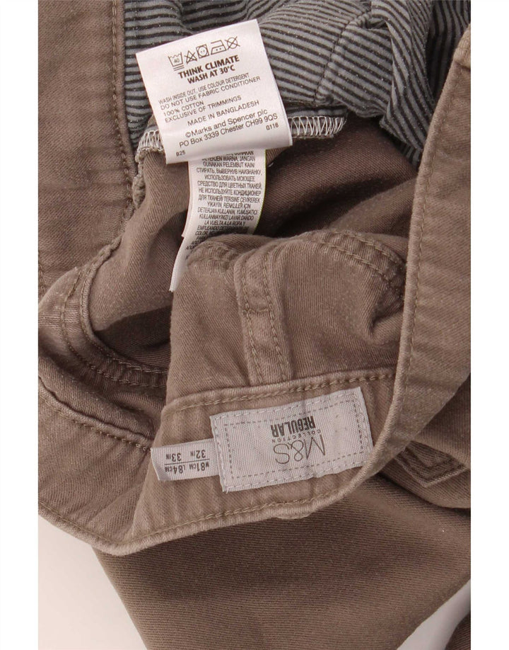 Marks & Spencer Pantalon décontracté slim pour homme W32 L33 Gris Coton