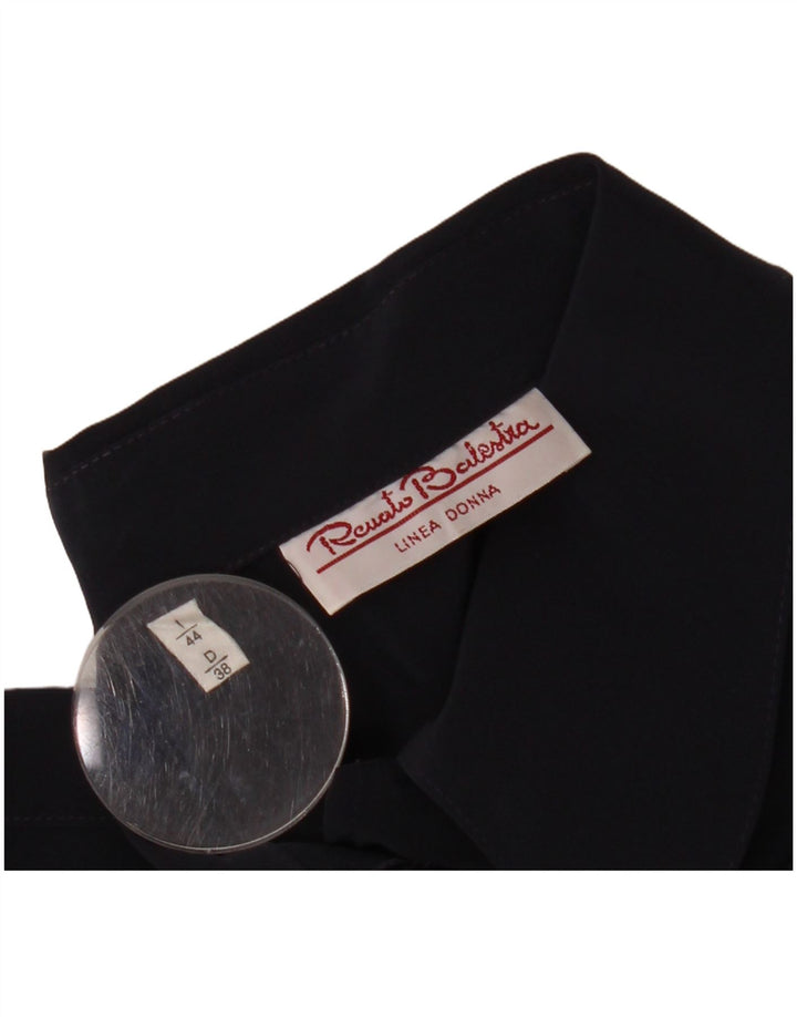 RENATO BALESTRA Chemisier à manches courtes pour femme IT 44 Bleu marine moyen