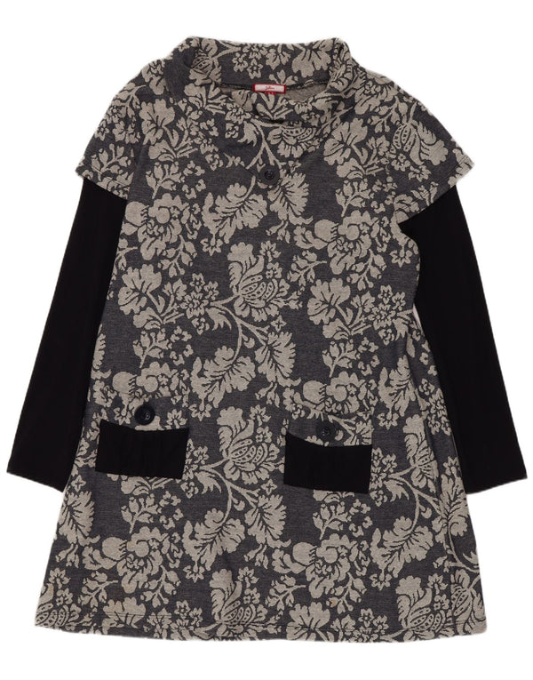 Joe Browns Robe trapèze à manches longues pour femme UK 18 XL Bleu marine en coton floral