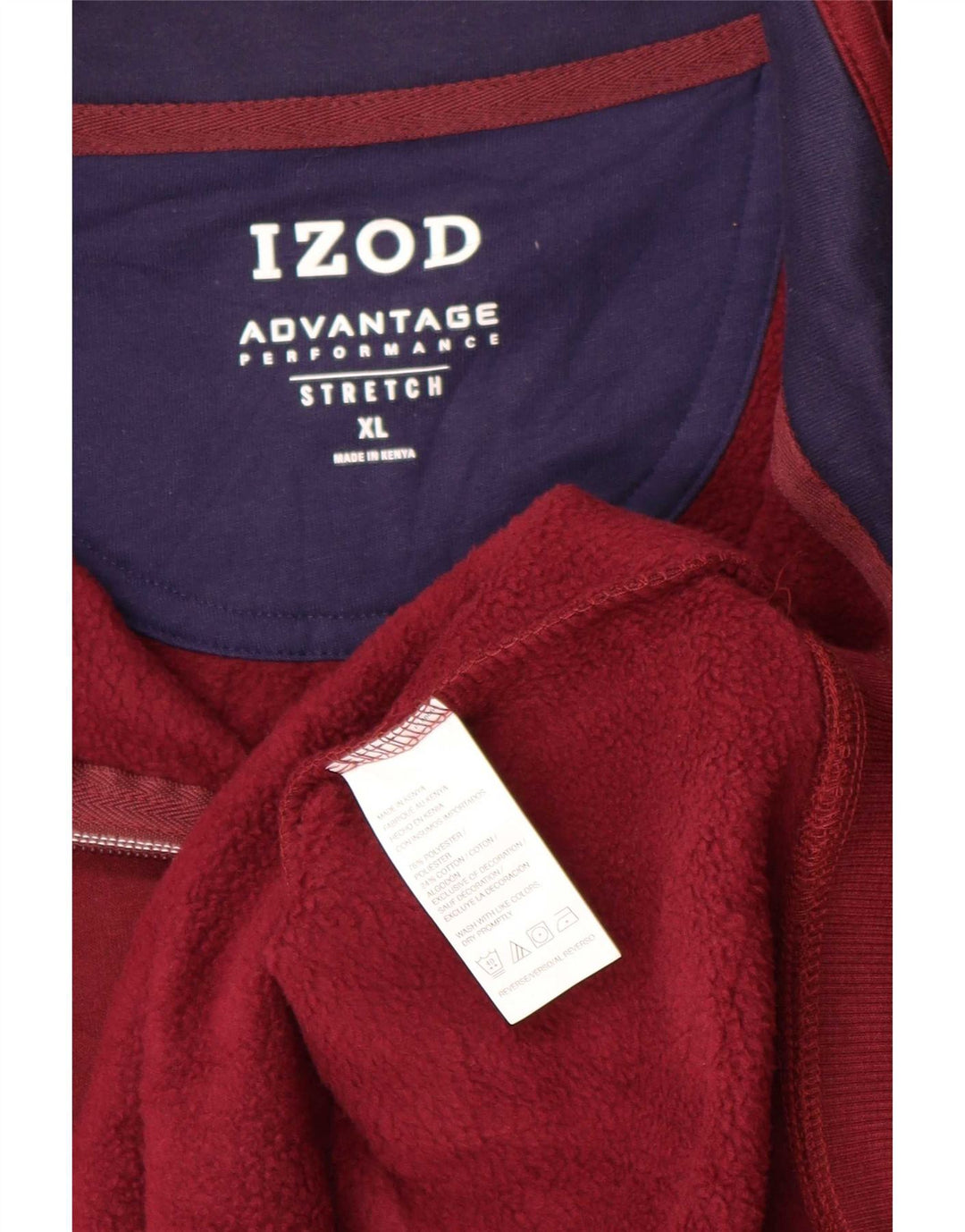 Izod Sweat-shirt à col zippé pour homme XL en polyester marron