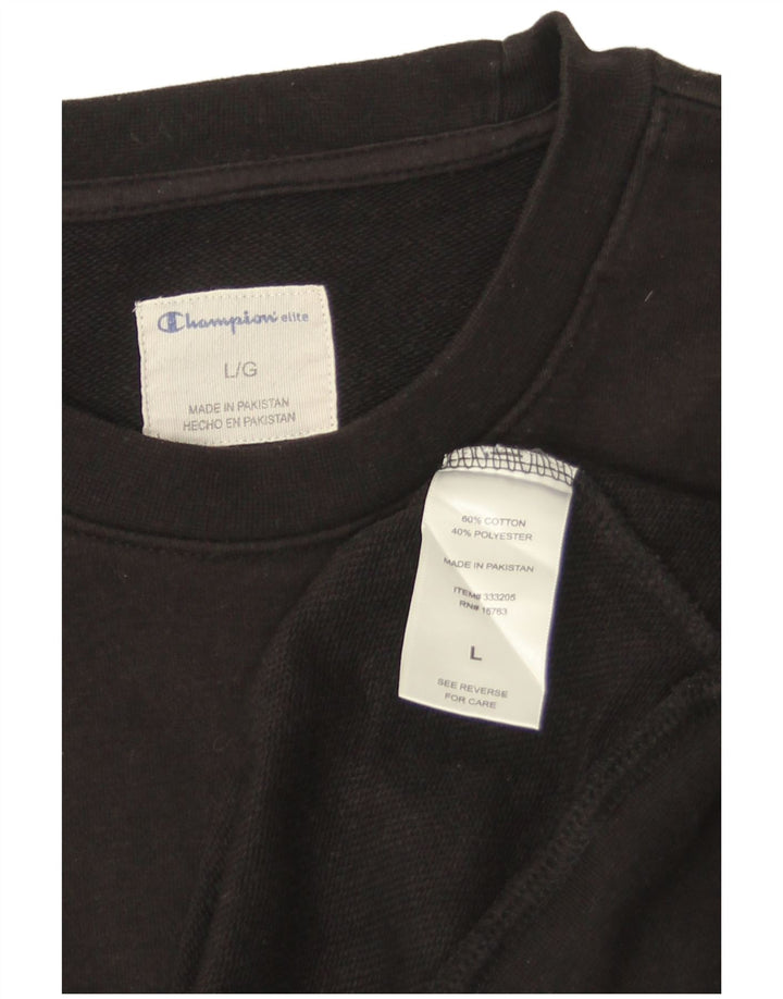 Champion Sweat-shirt graphique pour homme en coton noir Taille L