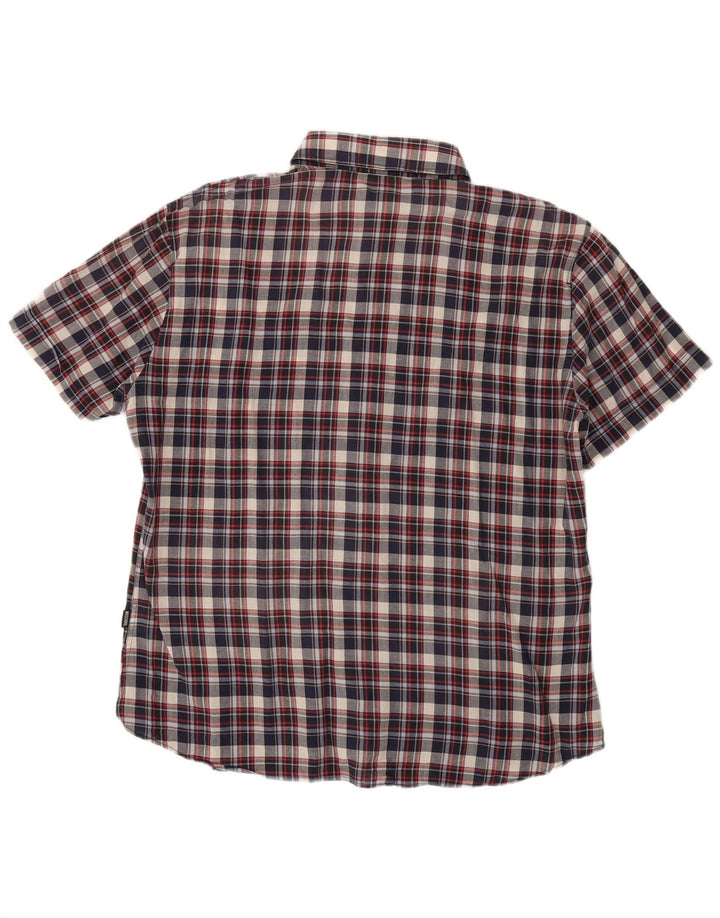 Moschino Chemise à manches courtes pour homme 3XL Bleu marine à carreaux