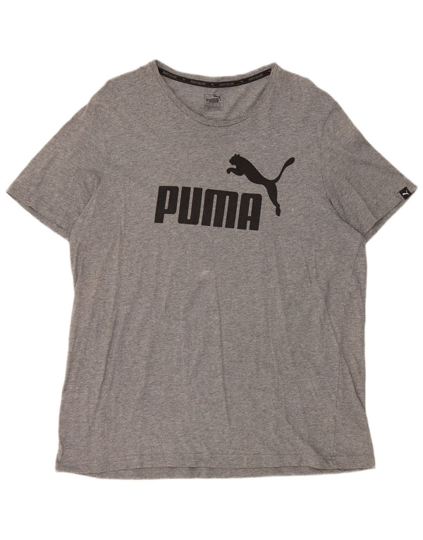 Puma T-shirt graphique pour homme 2XL en coton moucheté gris