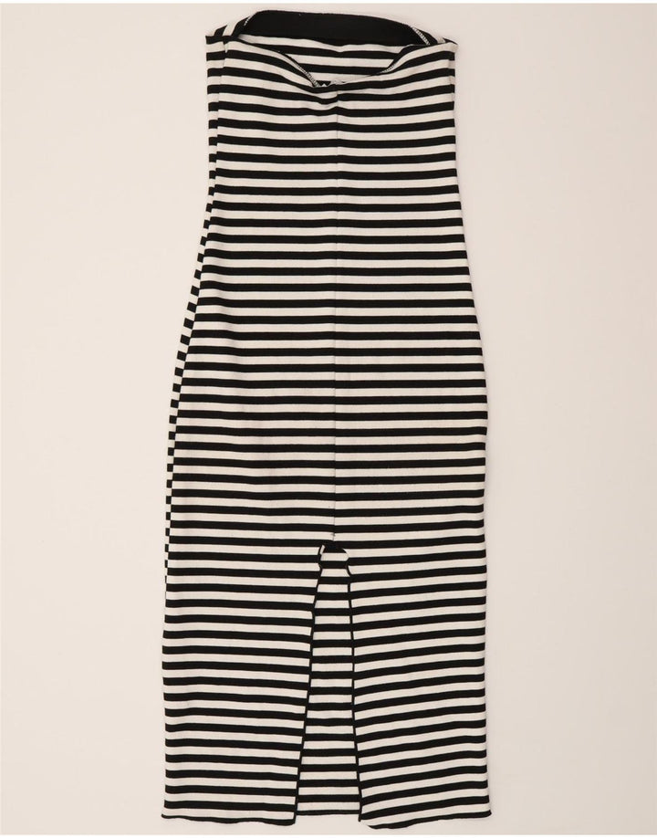 Zara Robe bustier femme UK 8 Small Noir Rayé