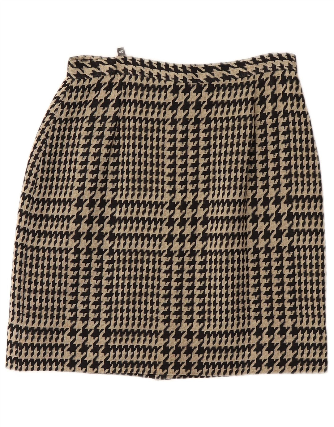 Jupe droite femme supérieure IT 40 Small W26 Viscose pied-de-poule noir