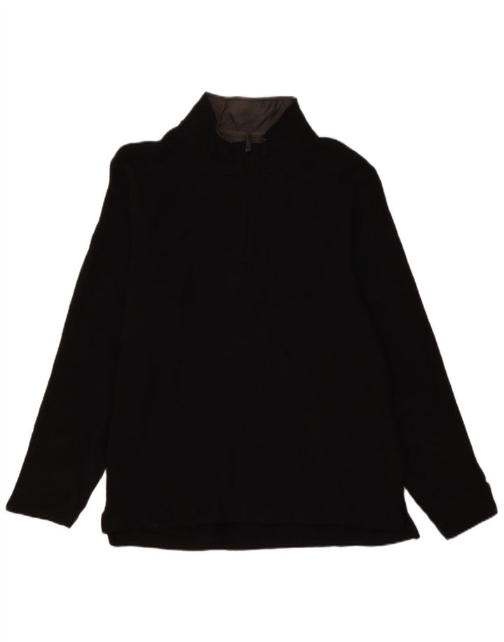 Wrangler Pull polaire à col zippé pour homme Large Noir Polyester