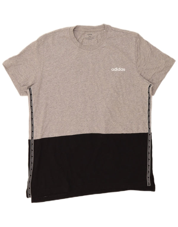 Adidas Mens Graphic T-Shirt Top XL Gris Colorblock Coton