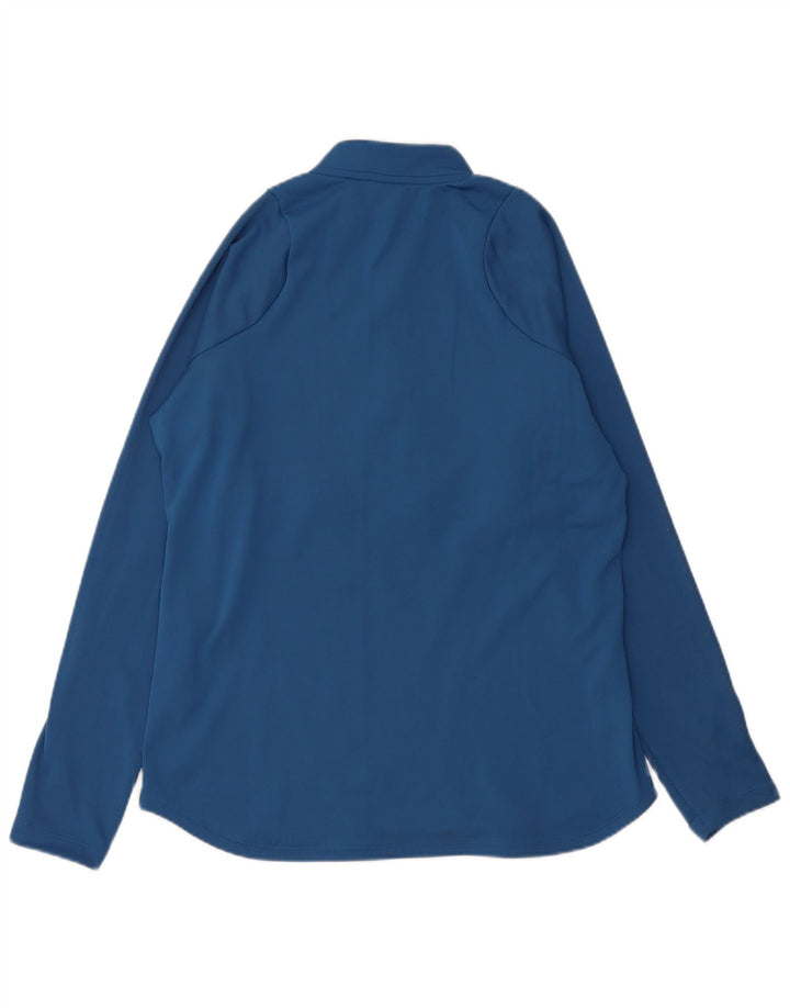 NIKE Haut de survêtement Dri Fit à col zippé pour femme UK 14 Bleu moyen