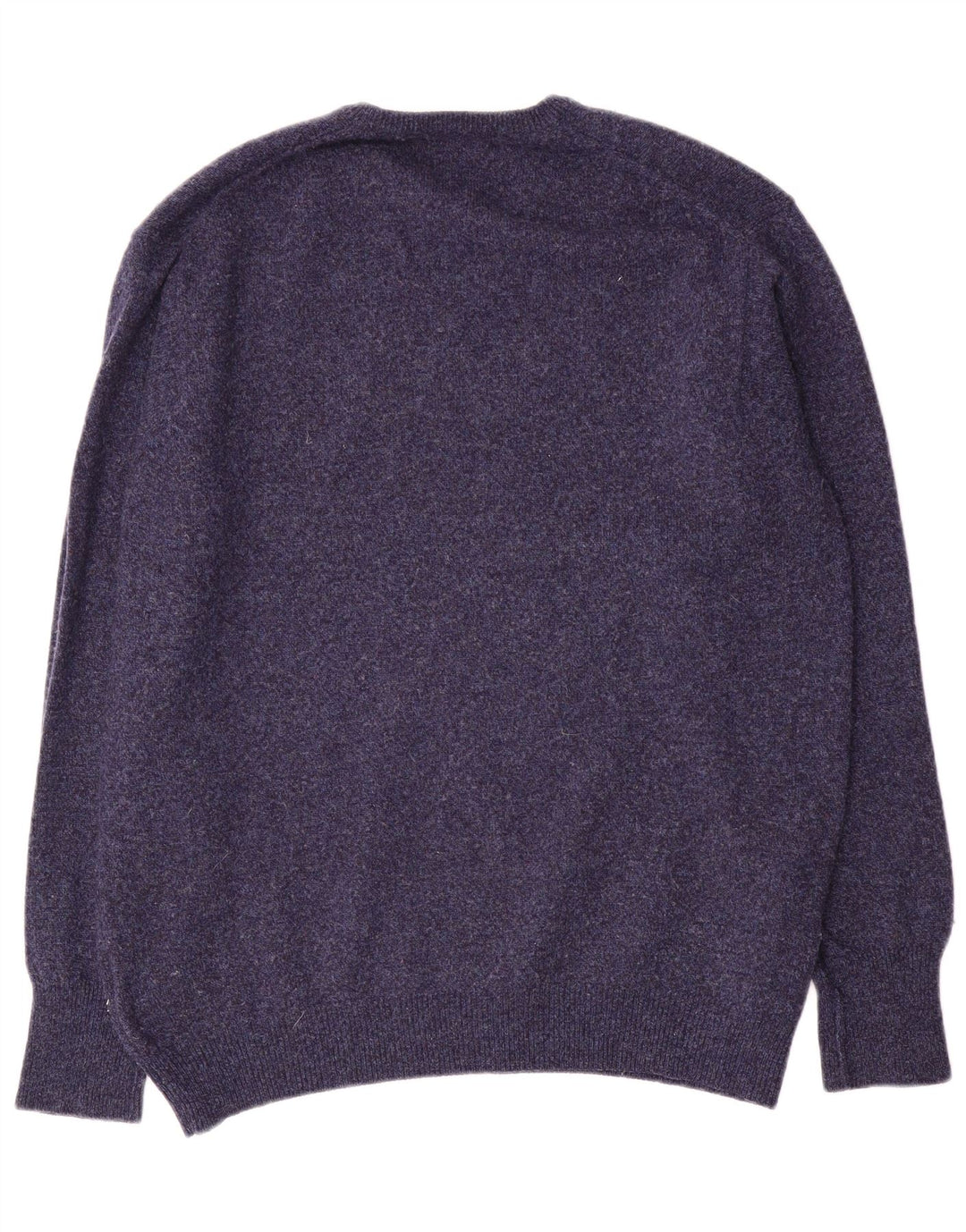 Marks & Spencer Pull col V pour homme en laine mouchetée bleu marine moyen