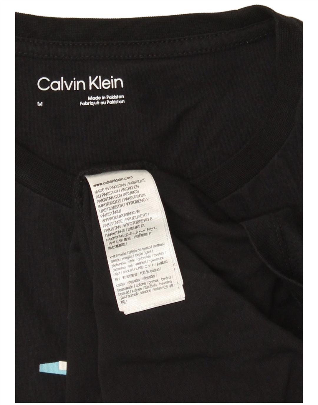 Calvin Klein T-Shirt Graphique Homme Noir Moyen Coton