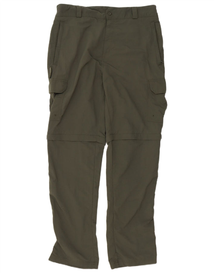 Mountain Warehouse Pantalon cargo droit pour homme W34 L32 Vert Polyester