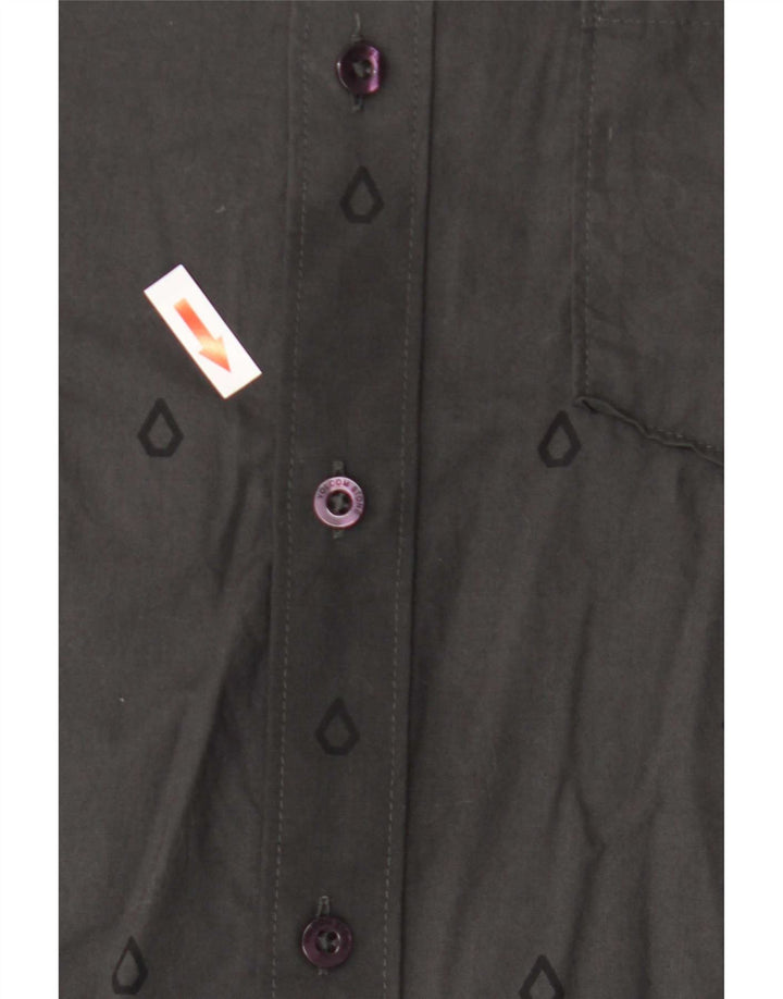 Volcom Chemise graphique à manches courtes pour hommes, grand coton géométrique gris