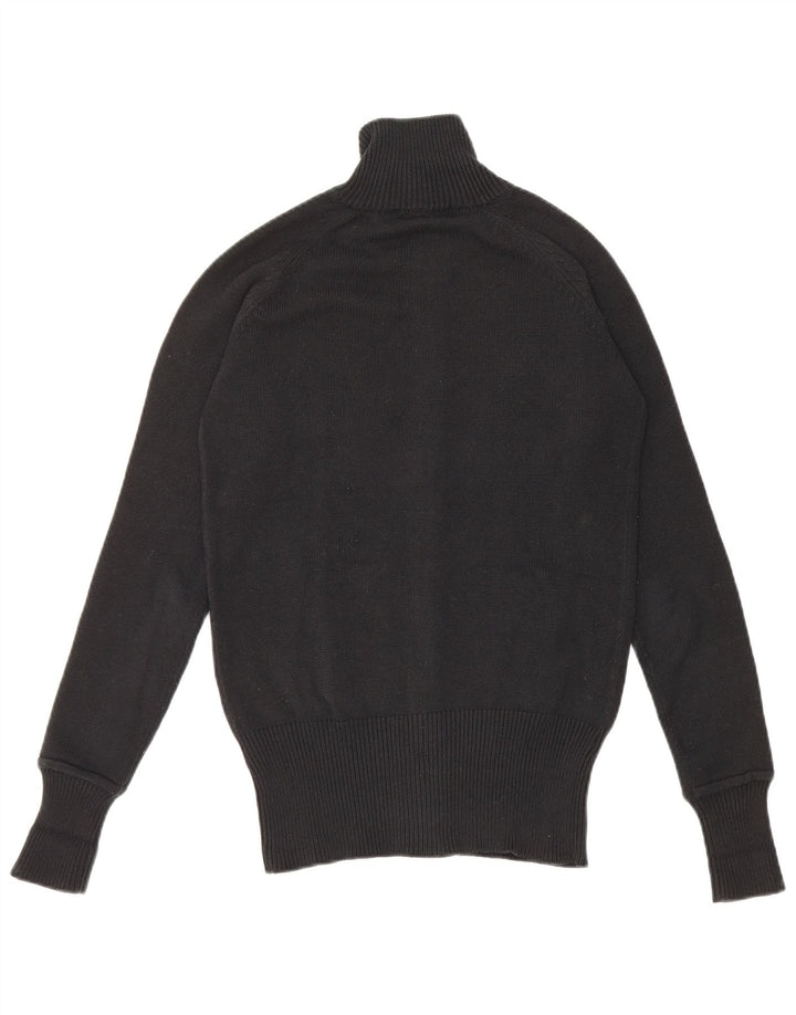 Zara Femme Cardigan Pull UK 12 Moyen Noir Coton