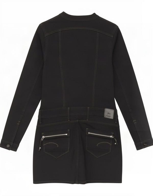 G-Star Robe basique à manches longues pour femme UK 12 en coton noir moyen