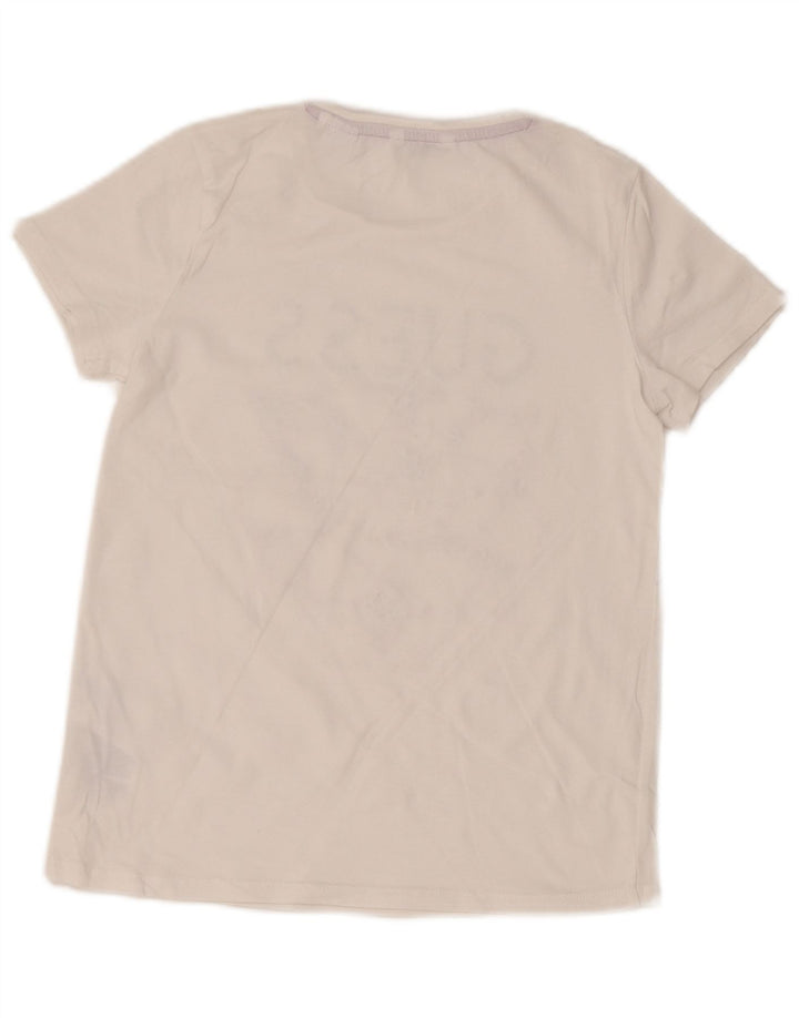 GUESS T-Shirt Graphique Fille 13-14 Ans Blanc Coton