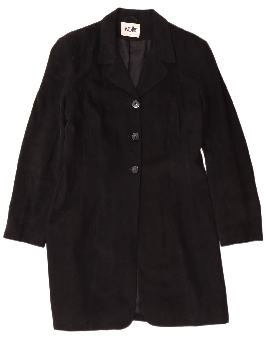 Wallis Veste blazer longue à 3 boutons pour femme UK 14 Large Noir Classique