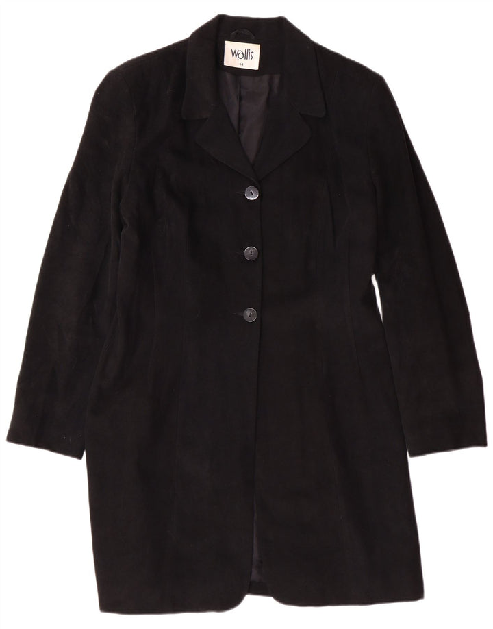 Wallis Veste blazer longue à 3 boutons pour femme UK 14 Large Noir Classique