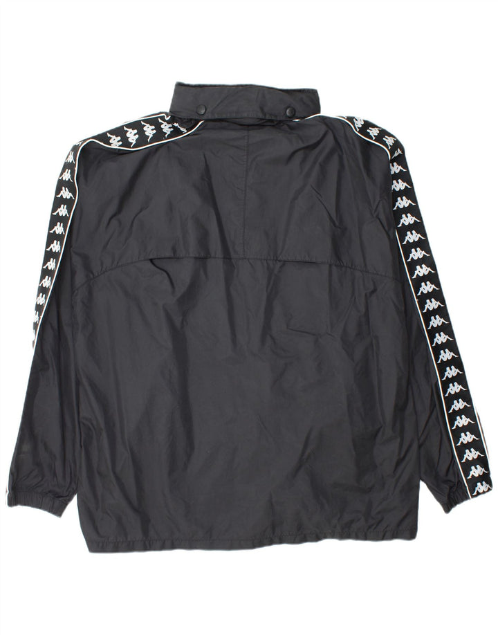 KAPPA Veste coupe-vent graphique pour homme UK 42 XL Nylon noir