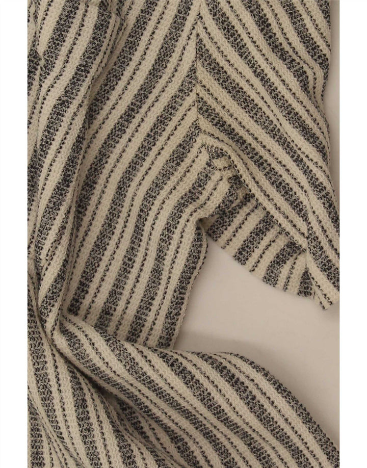 Zara Chemise à manches courtes pour homme Coupe décontractée Large Rayé Gris