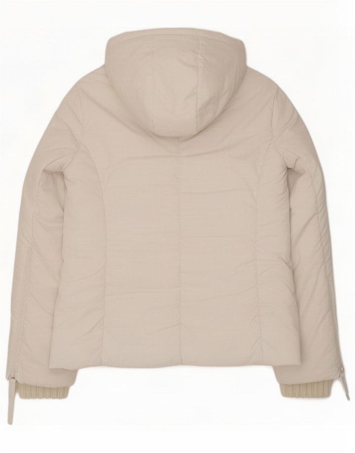Veste matelassée à capuche pour femme Zara UK 14 Polyester blanc moyen