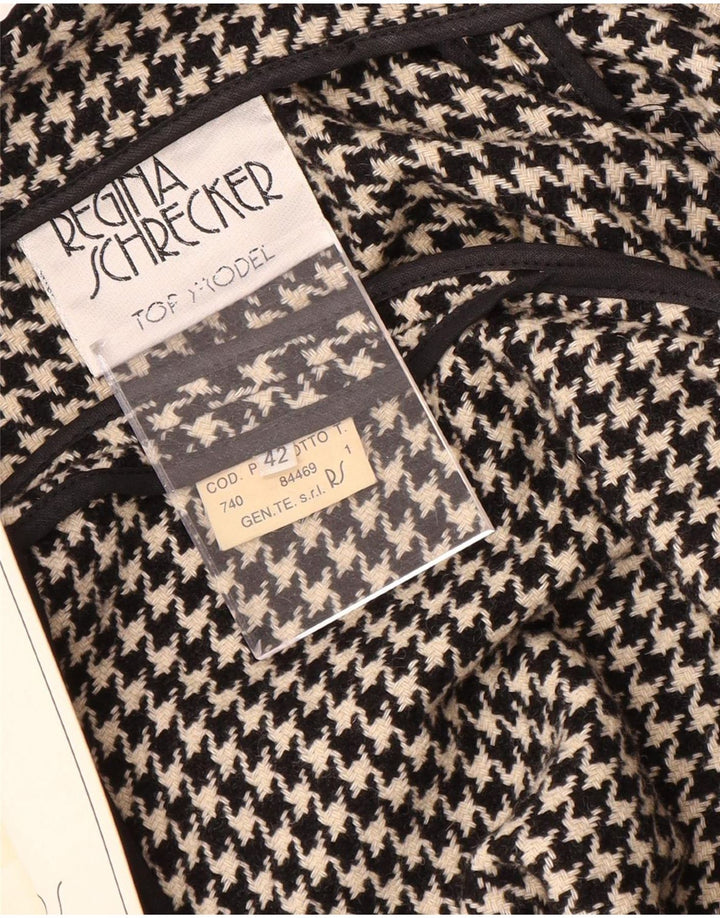 Regina Schrecker Manteau Poncho Femme IT 42 Laine Pied-de-Poule Noir Moyen