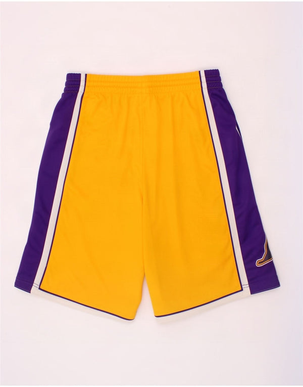 Adidas Short de Sport Los Angeles Lakers Garçon 13-14 Ans Jaune Colorblock