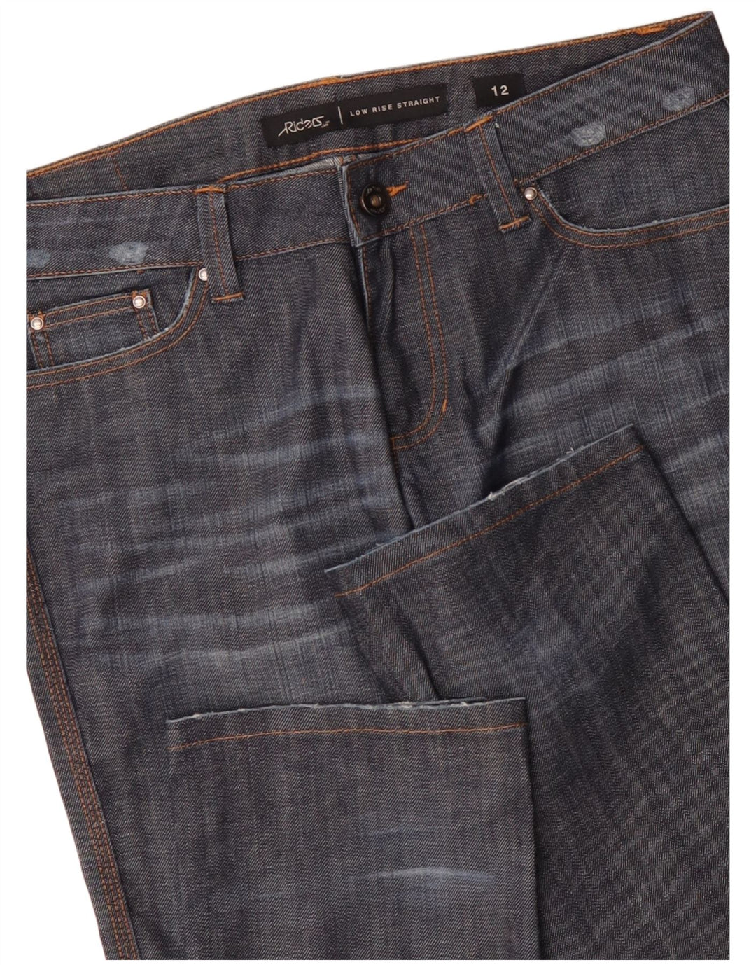 LEE Riders Jean droit taille basse pour femme US 12 Large W34 L33 Bleu marine