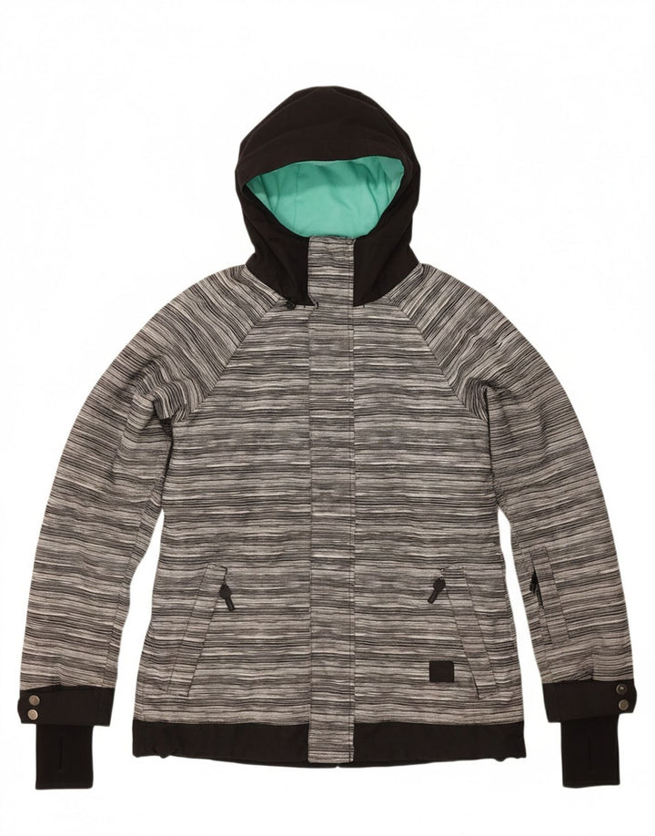 O'NEILL Mens Hooded Windbreaker Jacket UK 36 Small Grey Pinstripe