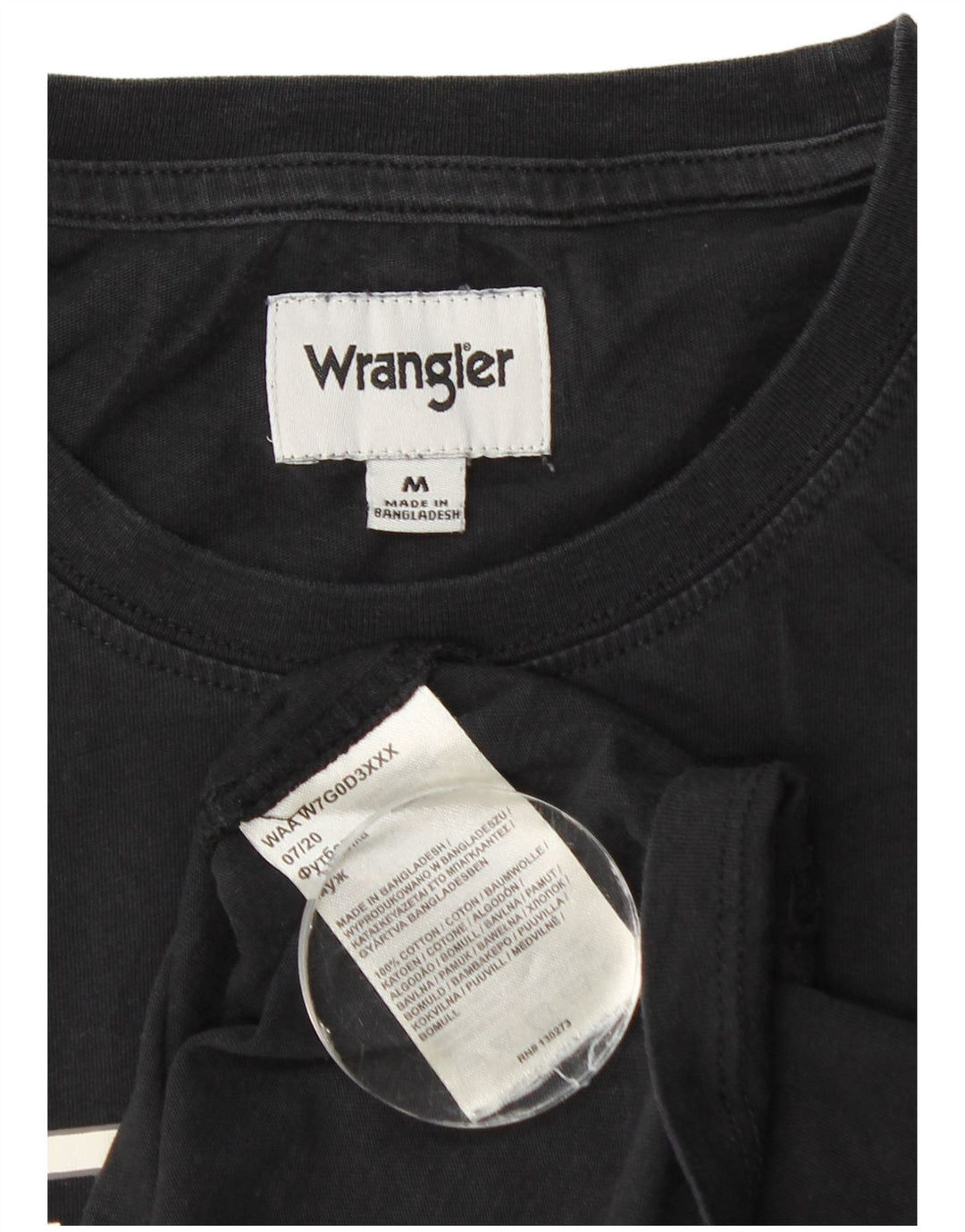 Wrangler Haut graphique à manches longues pour homme en coton noir moyen