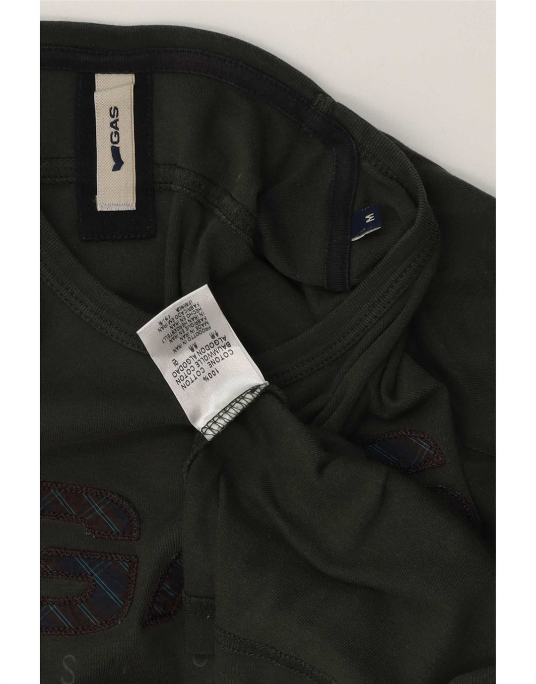 Gas Haut graphique à manches longues pour homme en coton kaki moyen
