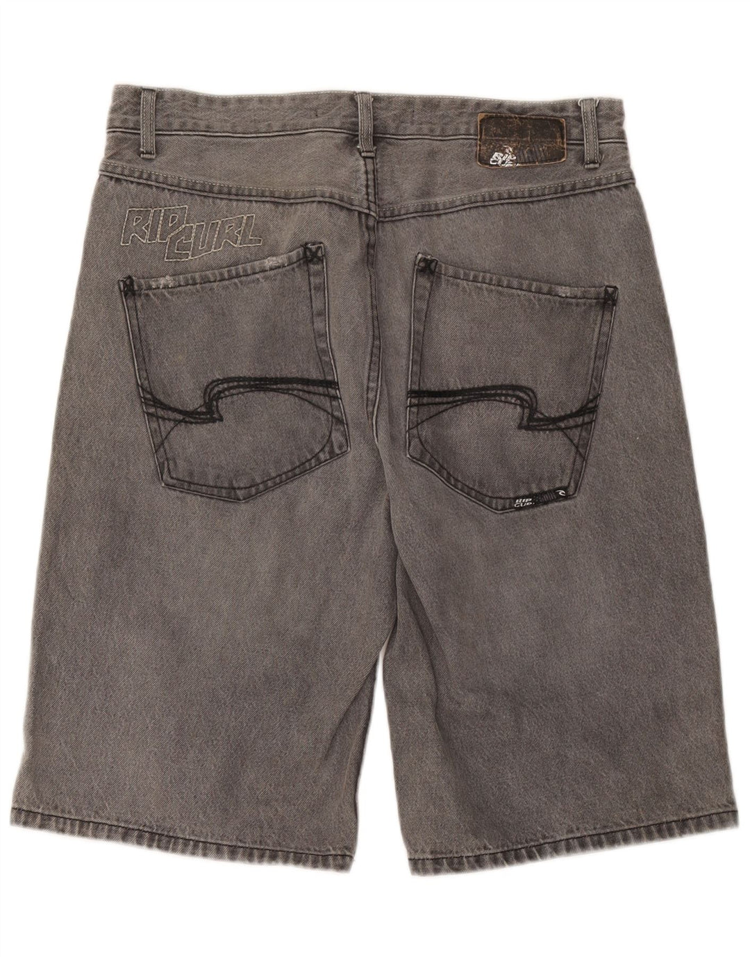 Rip Curl Short en jean graphique pour hommes W36 grand coton gris