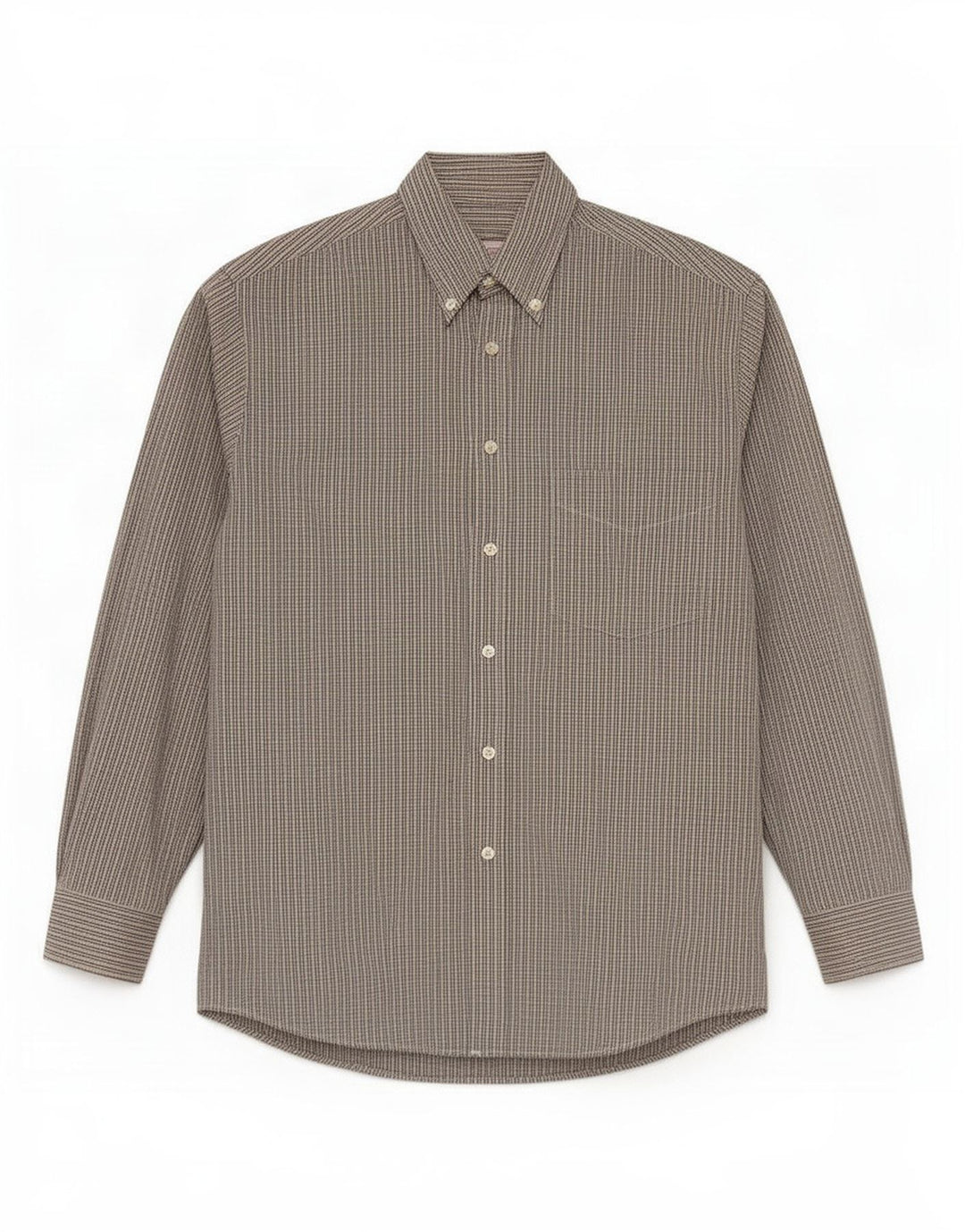Stefanel Chemise Homme Grand Carreau Beige Coton