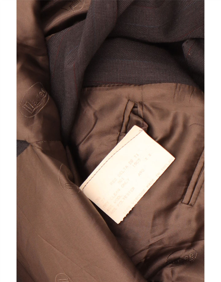 Magee Veste Blazer Double Boutonnage Homme UK 38 Laine Rayée Gris Moyen