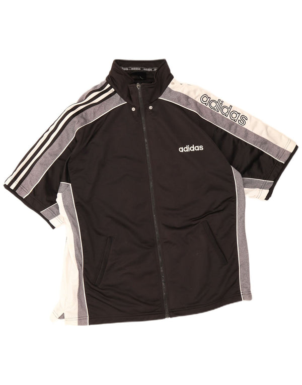 Adidas Veste de survêtement graphique pour homme UK 44/46 Large Noir Colourblock