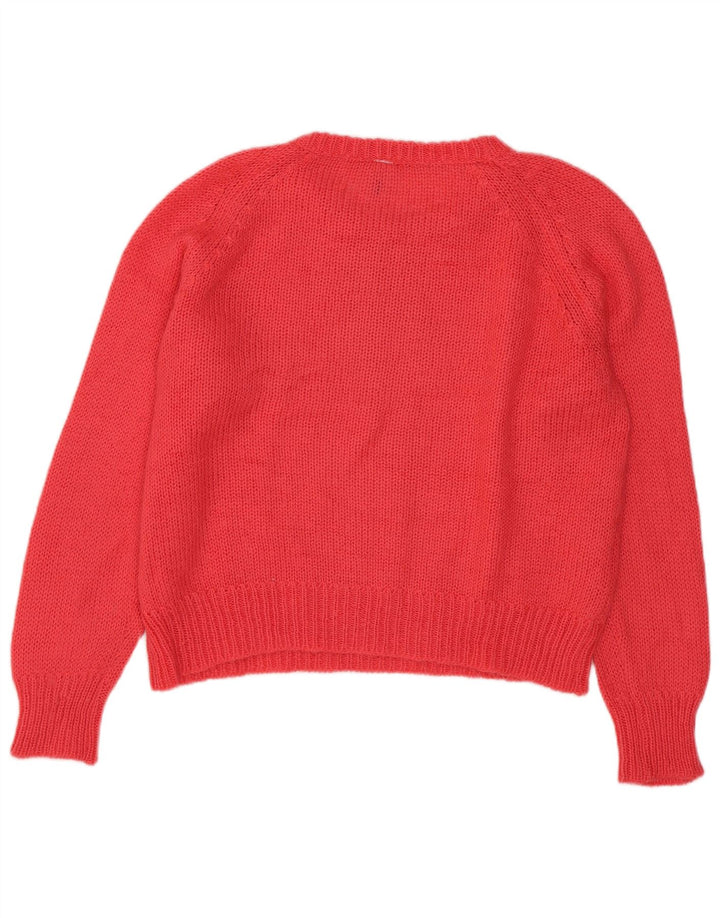 vintage Womens Crew Neck Jumper Pull UK 16 Grand Rose