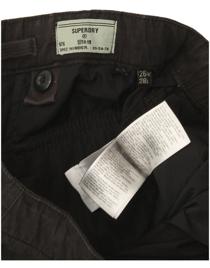 Superdry Pantalon Cargo Droit Femme W26 L25 Coton Noir