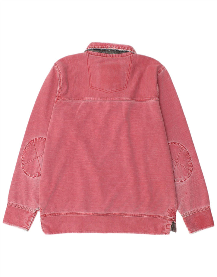 Fat Face Sweat-Shirt Col Polo Homme Rouge Moyen Coton
