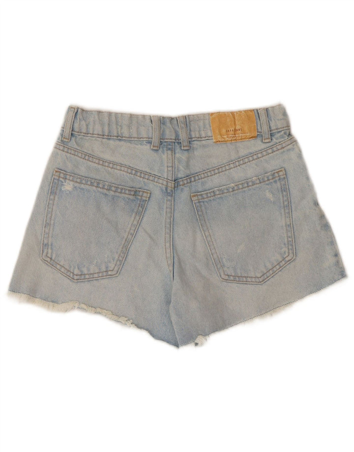 ZARA Short en jean vieilli pour fille 13-14 ans W28 Bleu Coton
