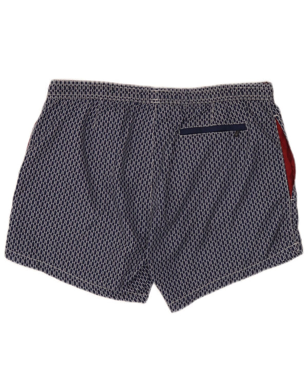 Hugo Boss Short de bain graphique bleu marine moyen en polyester géométrique