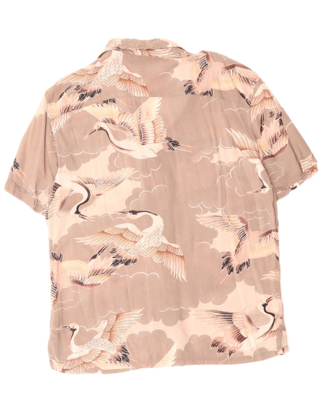 All Saints Chemise à manches courtes homme gris moyen imprimé animal en viscose oiseau