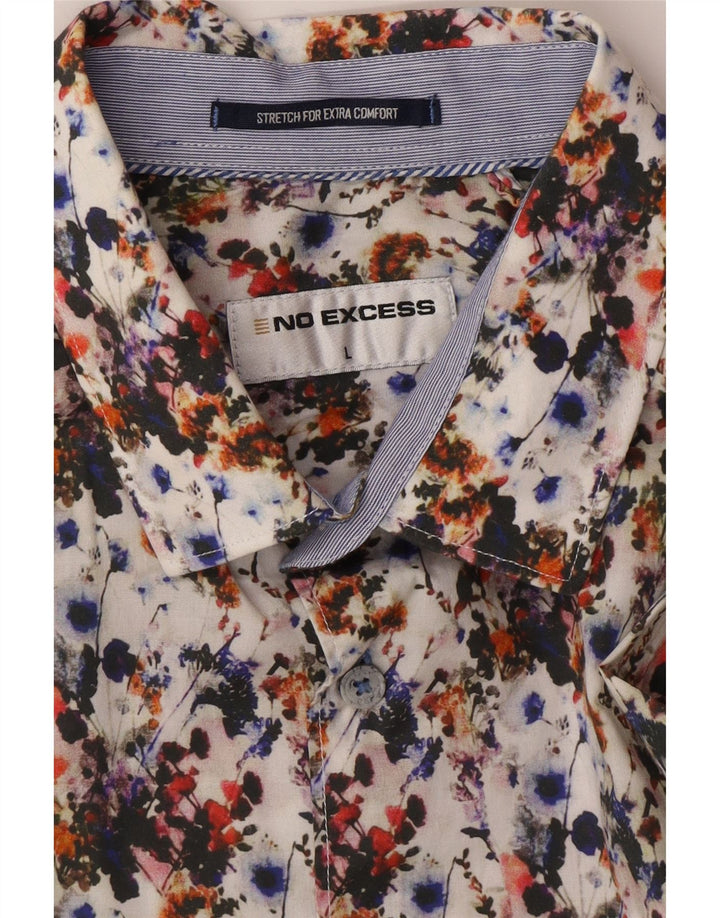 VINTAGE Chemise Homme Grand Floral Multicolore