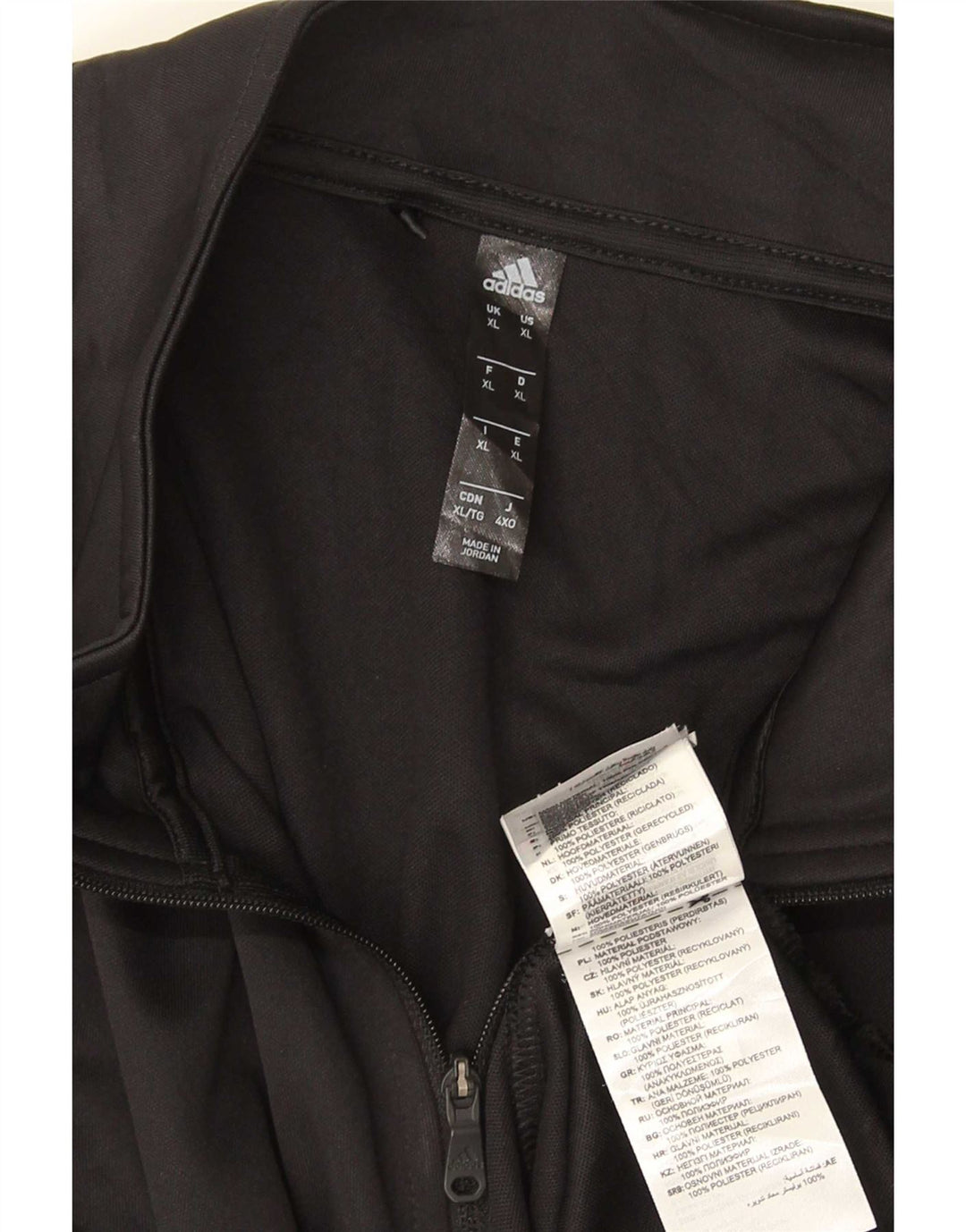 Adidas Haut à col zippé à manches longues XL Noir Polyester