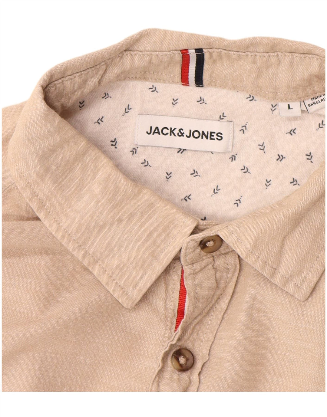 Jack & Jones Chemise Homme Large Beige Coton