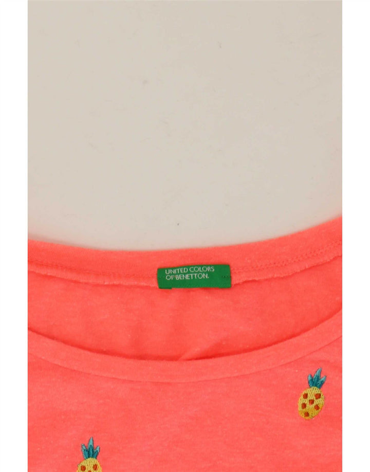 Benetton T-Shirt Graphique Femme UK 14 Rose Moyen